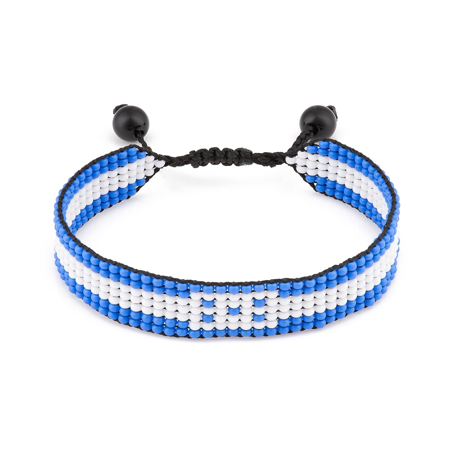 Honduras Flag Bracelet: Handmade Bracelet, Adjustable Beaded Wristband