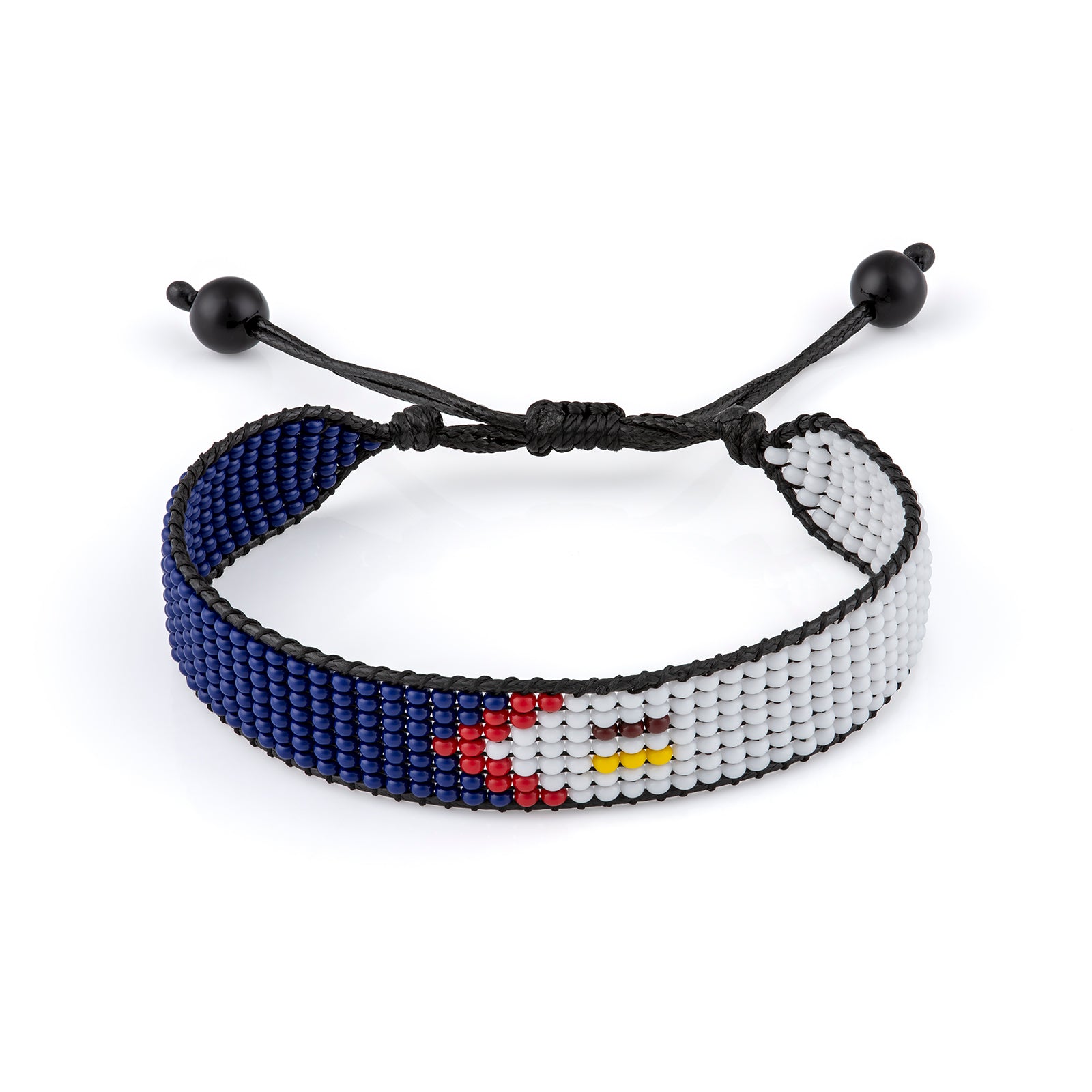 American Samoa Flag Bracelet: Handmade Adjustable Beaded Wristband