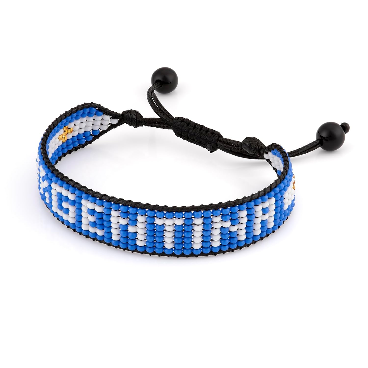 Argentina Beaded Bracelet – Handmade Adjustable Flag Bracelet with Team Name – World Cup 2026 Inspired Soccer Fan Jewelry – Durable & Unisex