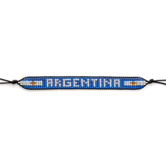 Argentina Beaded Bracelet – Handmade Adjustable Flag Bracelet with Team Name – World Cup 2026 Inspired Soccer Fan Jewelry – Durable & Unisex