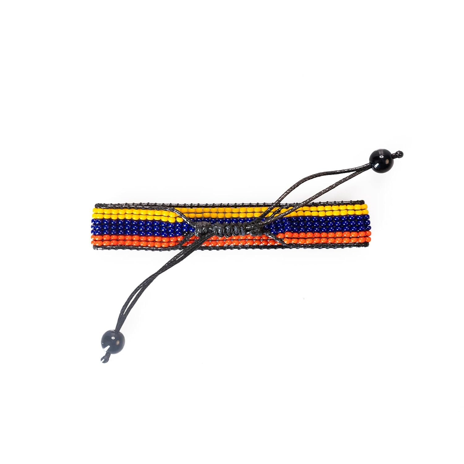 Armenia Flag Bracelet: Handmade, Adjustable String Beaded Wristband
