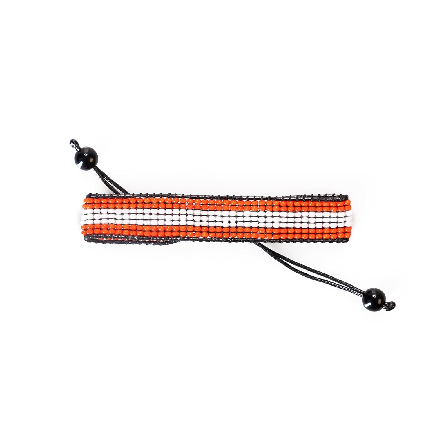 Austria Flag Bracelet:  Handmade, Adjustable String Beaded Wristband