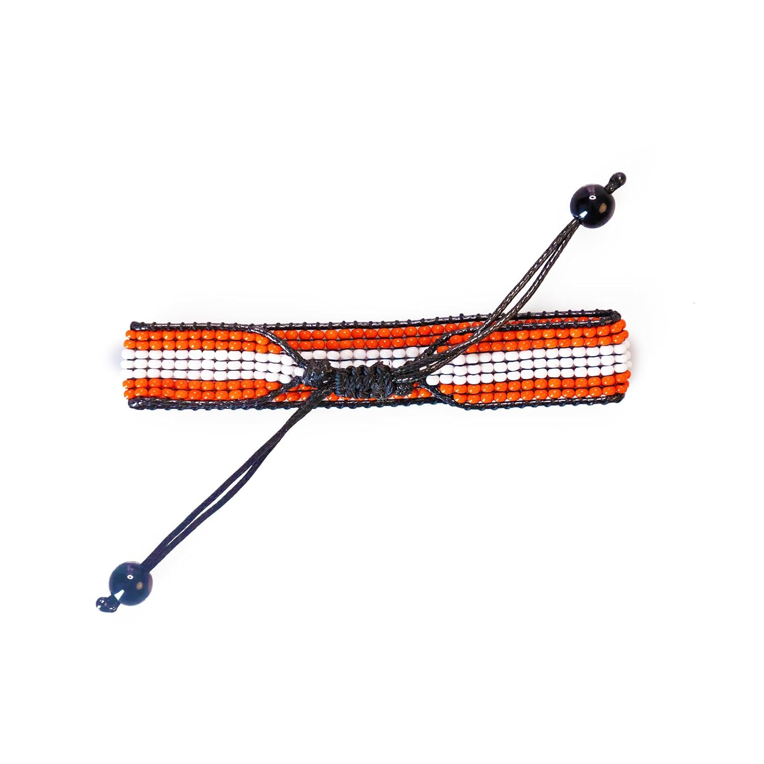 Austria Flag Bracelet:  Handmade, Adjustable String Beaded Wristband