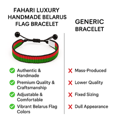 Belarus Flag Bracelet: Handmade Bracelet with Adjustable Beaded Wristband