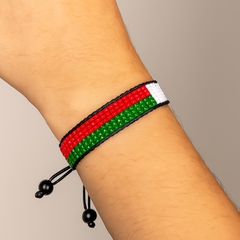 Belarus Flag Bracelet: Handmade Bracelet with Adjustable Beaded Wristband