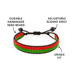 Belarus Flag Bracelet: Handmade Bracelet with Adjustable Beaded Wristband