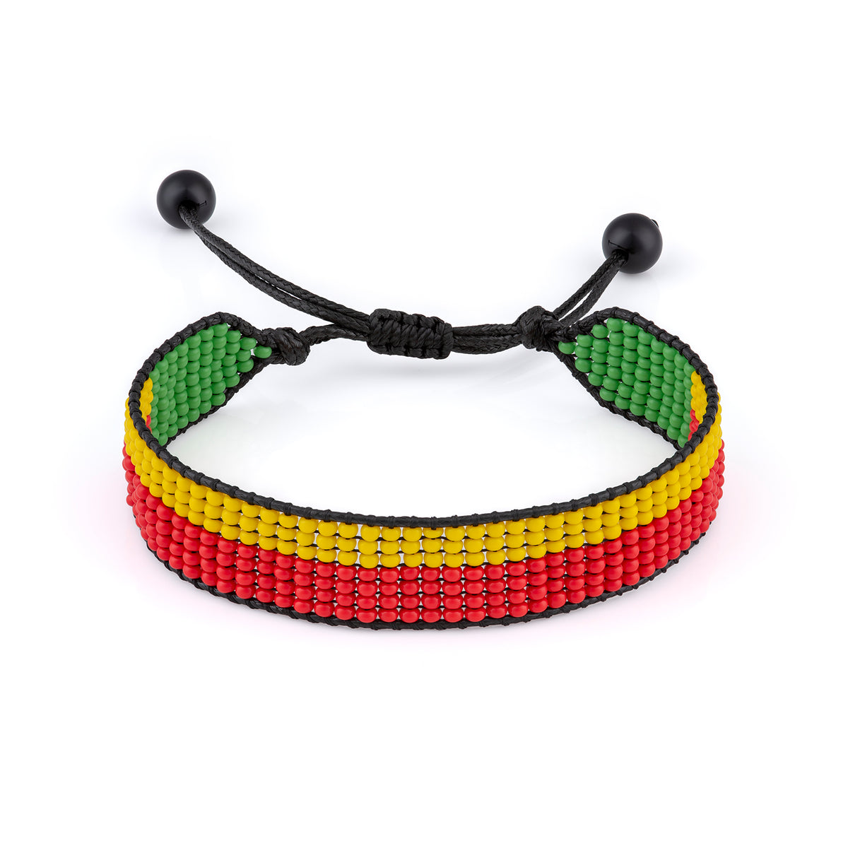 Benin Flag Bracelet: Handmade Bracelet, with Adjustable Beaded String.