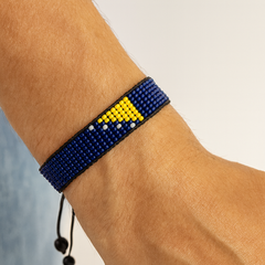 Bosnia and Herzegovina Flag Bracelet: Handmade Bracelet with Adjustable Beaded String Wristband