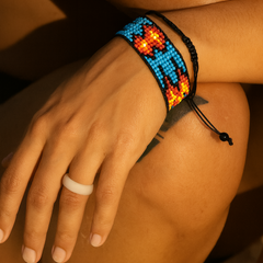 Native America Inspired Beaded Bracelet – Adjustable Handmade Tribal Pattern