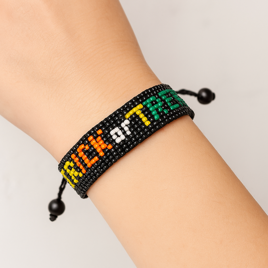 Handmade Beaded “Trick or Treat” Bracelet – Adjustable Halloween Jewelry