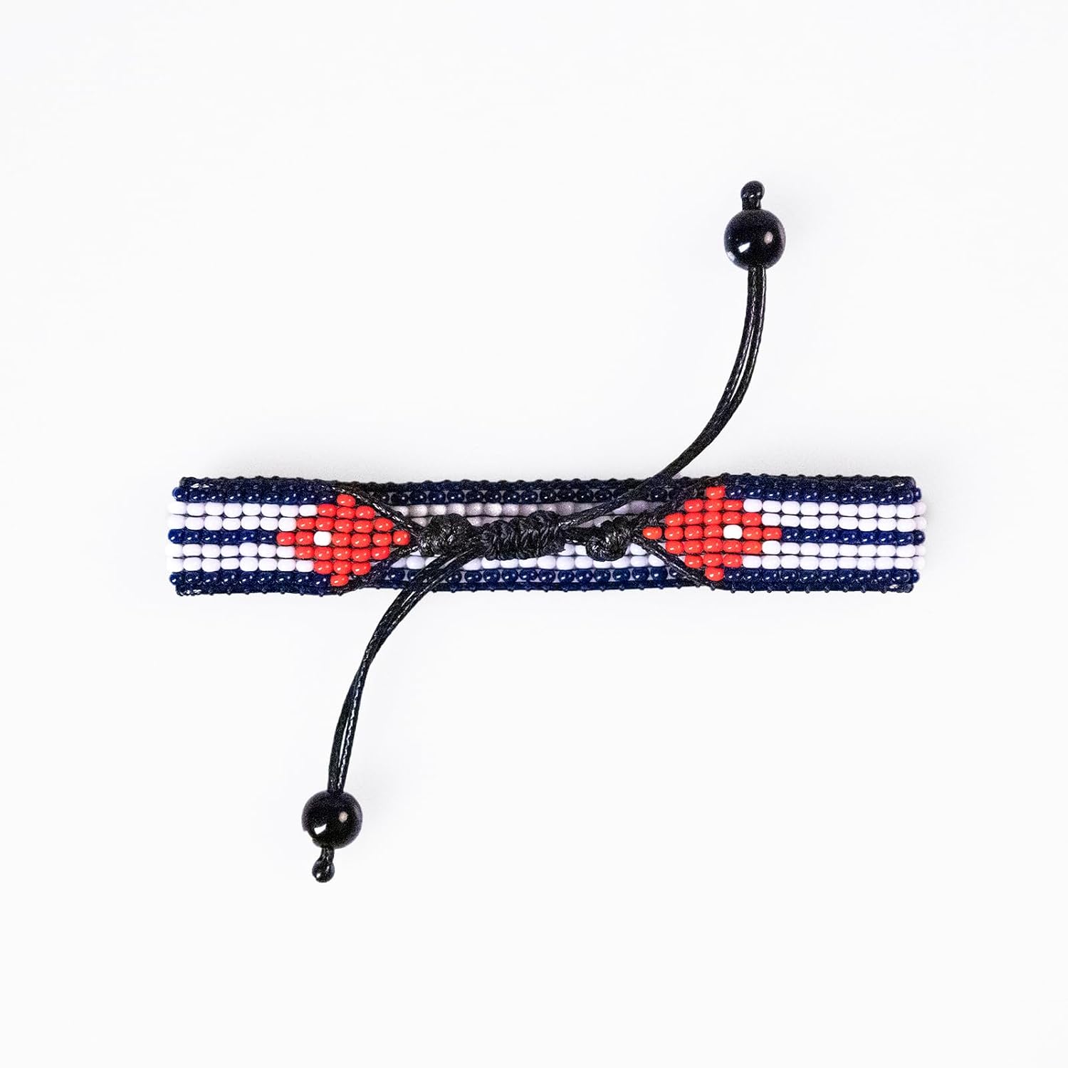 Cuba Flag Bracelet: Handmade Bracelet, Adjustable Beaded Wristband