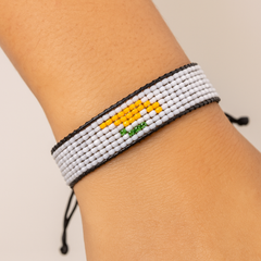 Cyprus Flag Bracelet: Handmade Adjustable Beaded Wristband