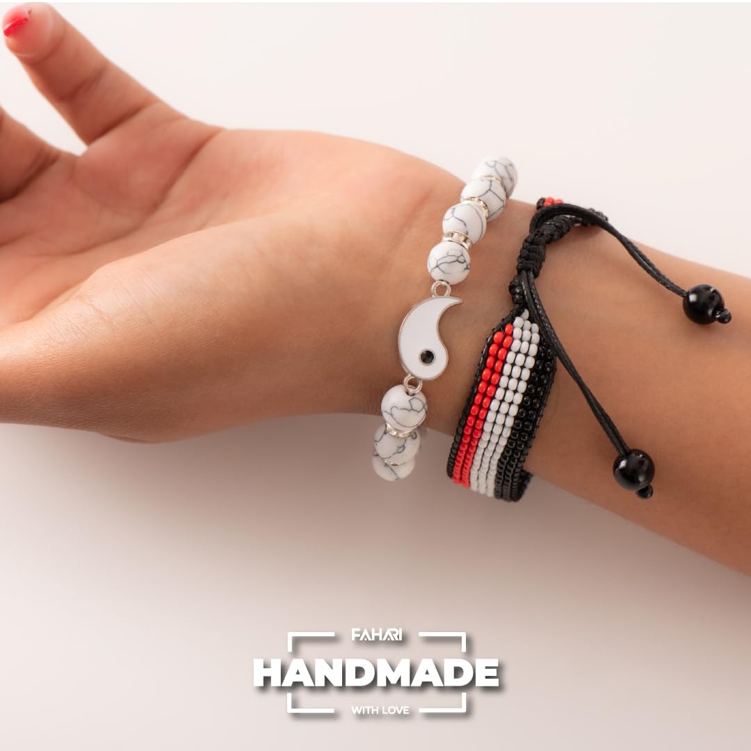 Egypt Flag Bracelet: Handmade Adjustable Beaded Wristband