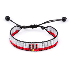 Gibraltar Flag Bracelet, Adjustable, Boho Style Rope Bracelet for Women, Men, Thread String