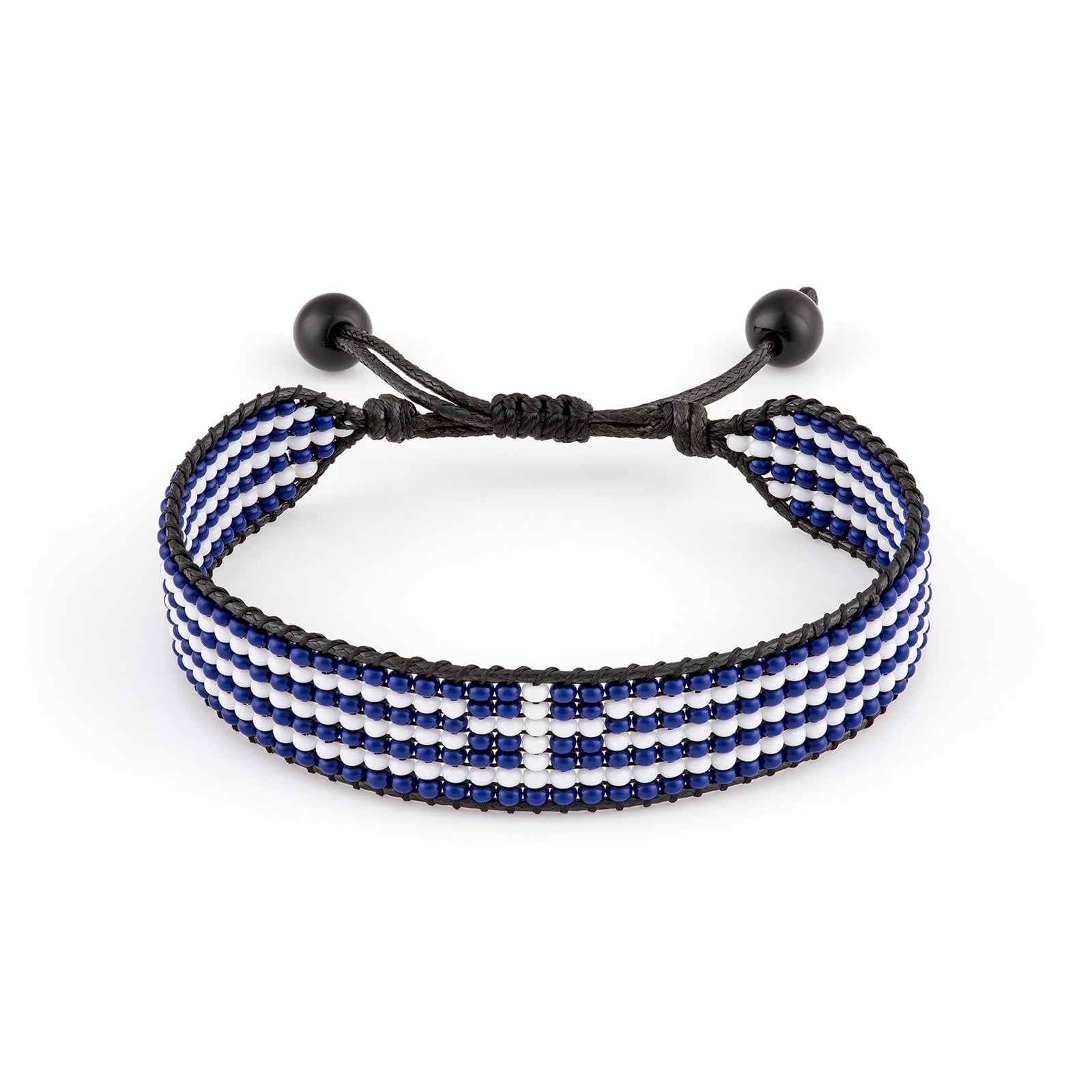 Greece Flag Bracelet: Handmade Bracelet, Adjustable Beaded Wristband