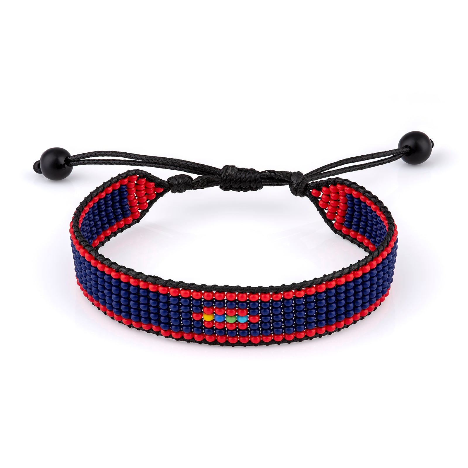 Guam Flag Bracelet: Handmade Bracelet, Adjustable Beaded Wristband