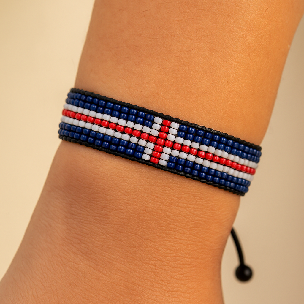 Iceland Flag Bracelet, Adjustable, Boho Style Rope Bracelet for Women, Men