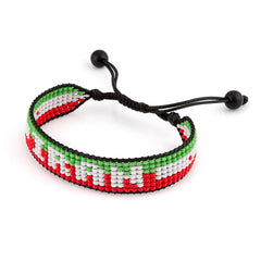 Iran Beaded Bracelet – Handmade Adjustable Flag Bracelet with Team Name – World Cup 2026 Inspired Soccer Fan Jewelry – Durable & Unisex