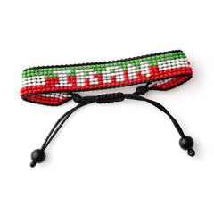 Iran Beaded Bracelet – Handmade Adjustable Flag Bracelet with Team Name – World Cup 2026 Inspired Soccer Fan Jewelry – Durable & Unisex