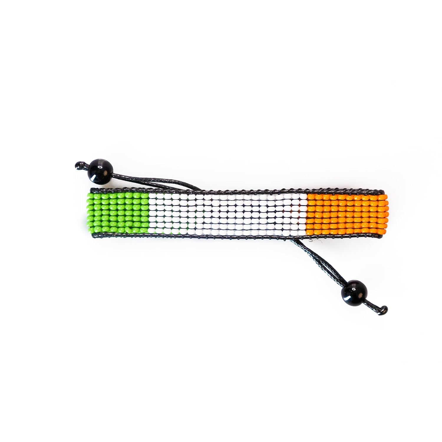 Ireland Flag Bracelet: Handmade Bracelet, Adjustable Beaded Wristband