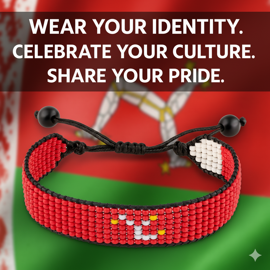 Isle of Man Flag Bracelet: Handmade, Adjustable Beaded Wristband