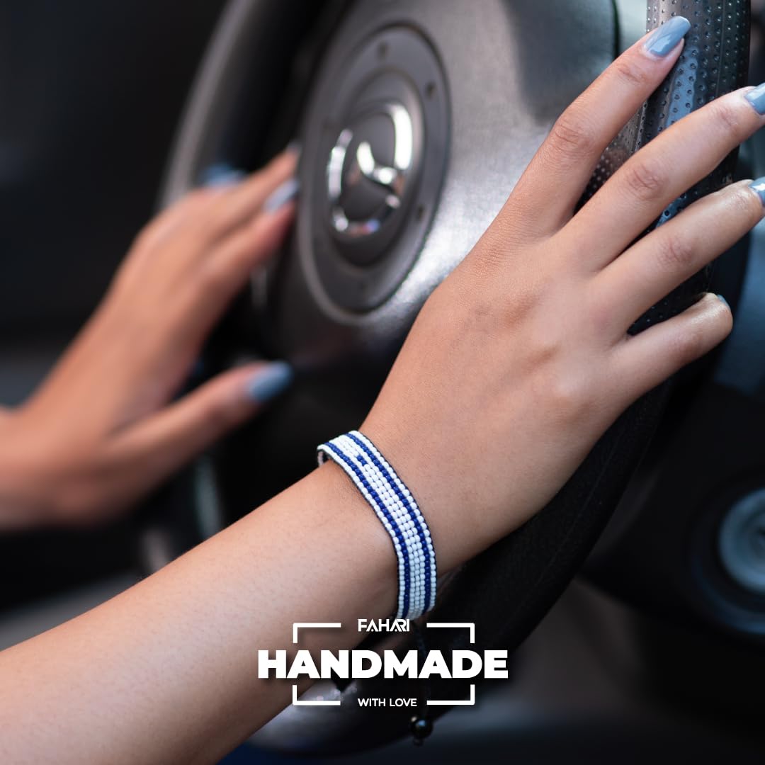 Handmade Adjustable Israel Bracelet - Elegantly Crafted Israeli Pride (Flag)