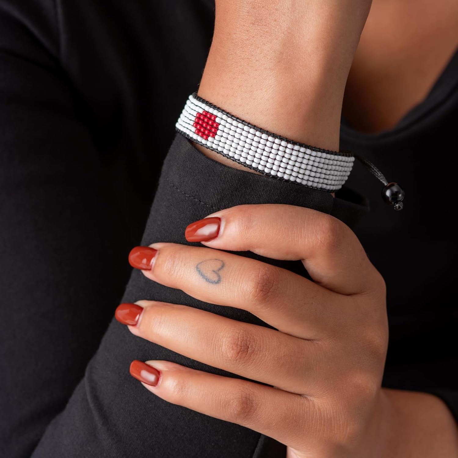 Japan Flag Bracelet: Handmade Bracelet, Adjustable Boho-Style with Patriotic Design