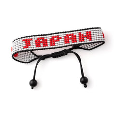 Japan Beaded Bracelet – Handmade Adjustable Flag Bracelet with Team Name – World Cup 2026 Inspired Soccer Fan Jewelry – Durable & Unisex