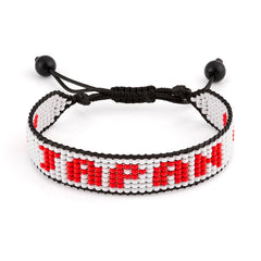 Japan Beaded Bracelet – Handmade Adjustable Flag Bracelet with Team Name – World Cup 2026 Inspired Soccer Fan Jewelry – Durable & Unisex