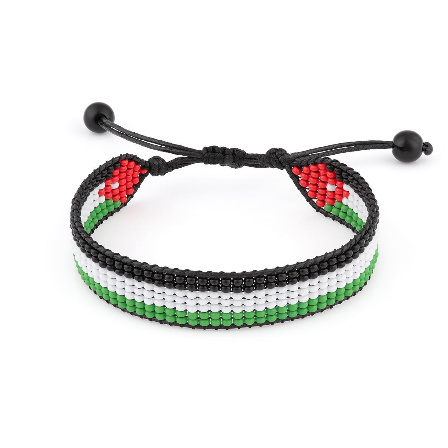Jordan Flag Bracelet: Handcrafted Adjustable Boho Style Wristaband