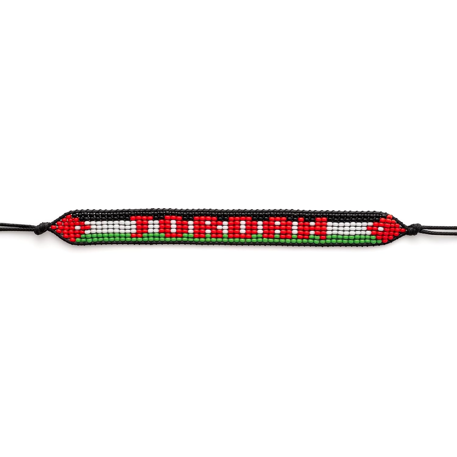 Jordan Beaded Bracelet – Handmade Adjustable Flag Bracelet with Team Name – World Cup 2026 Inspired Soccer Fan Jewelry – Durable & Unisex