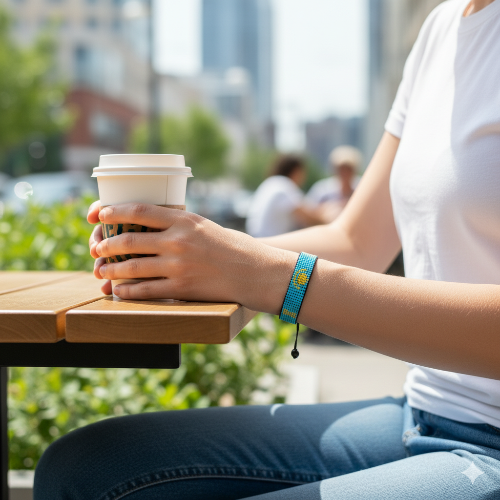 Kazakhstan Flag Bracelet, Adjustable, Boho Style Wristaband for Women & Men