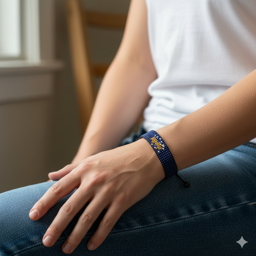 Kosovo Flag Bracelet: Adjustable, Unisex Boho Style Bracelet for Women & Men