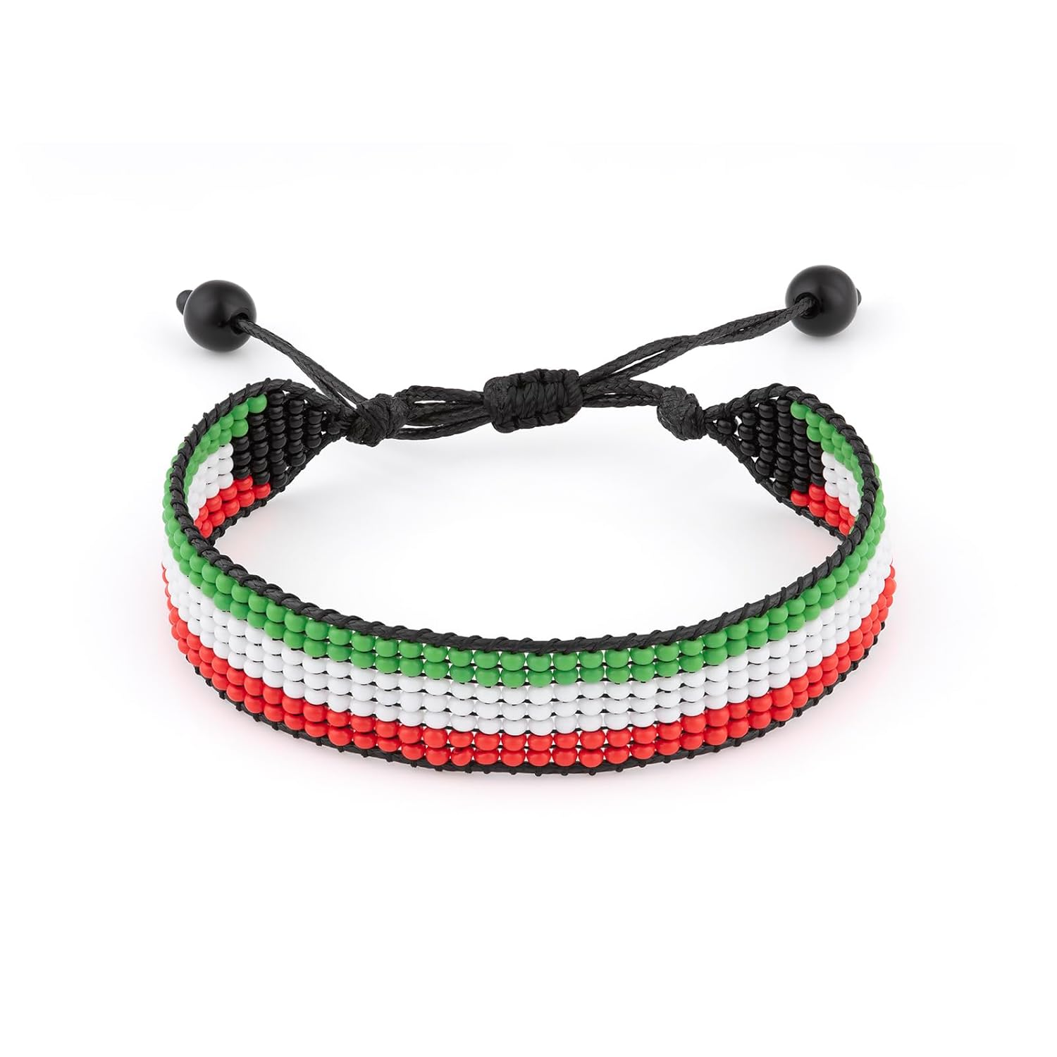 Kuwait Flag Bracelet: Handcrafted Adjustable Unisex Bohemian Style Jewelry