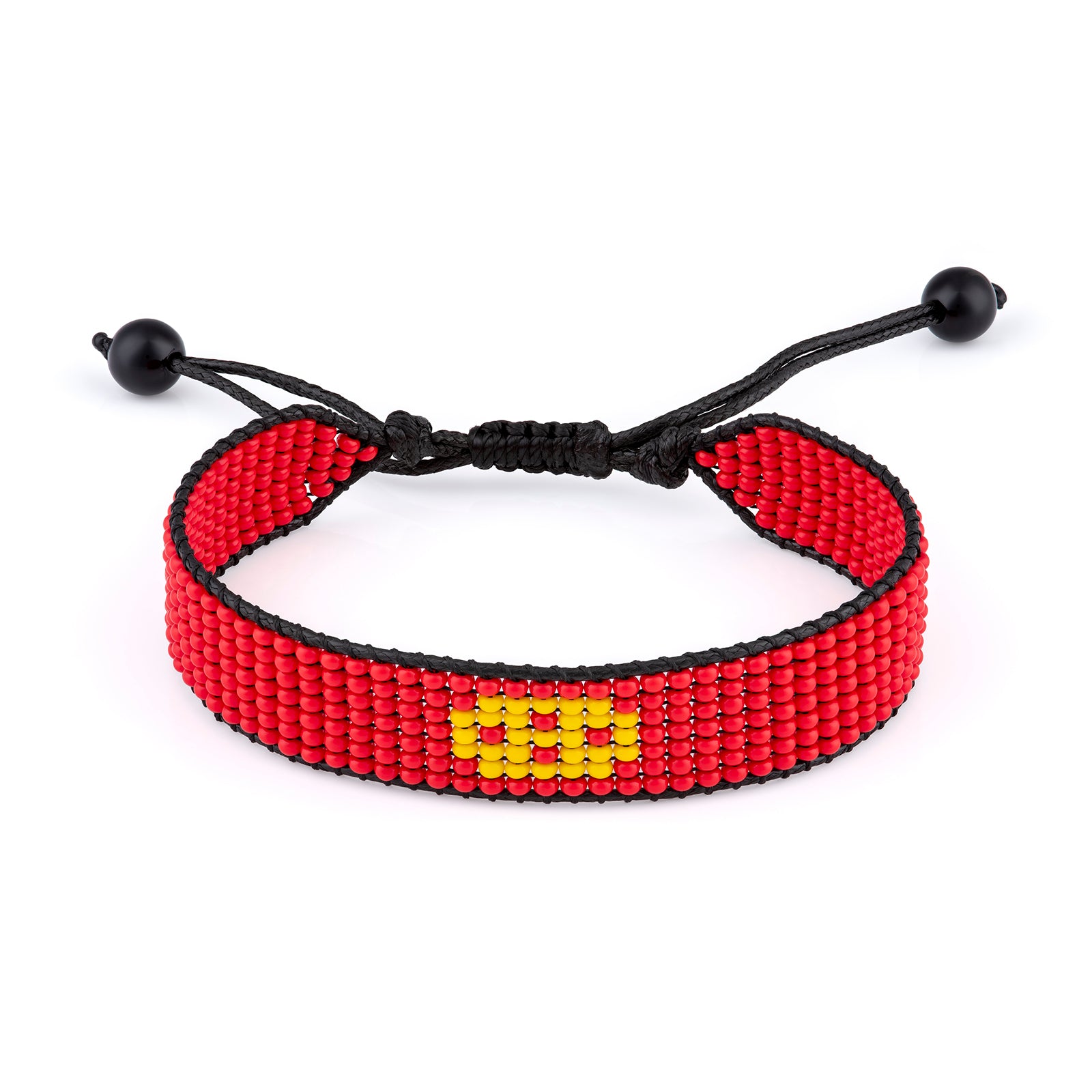 Kyrgyz Republic Flag Bracelet: Handmade Adjustable, Unisex Boho Style Jewelry.