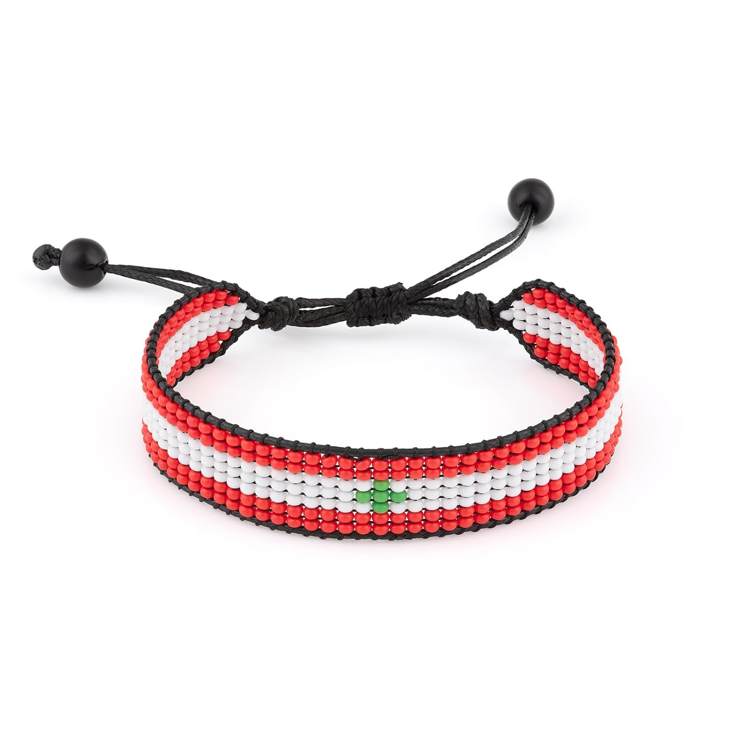 Lebanon Flag Bracelet: Handcrafted Adjustable String Unisex Patrotic Jewelry