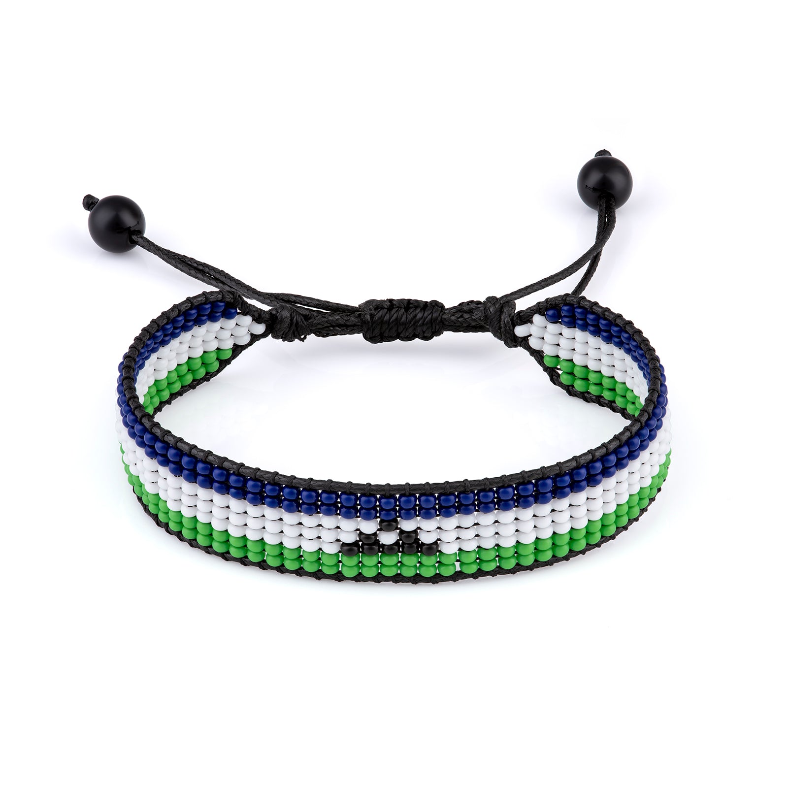 Lesotho Flag Bracelet: Handmade, Adjustable, Unisex Boho Style Jewelry