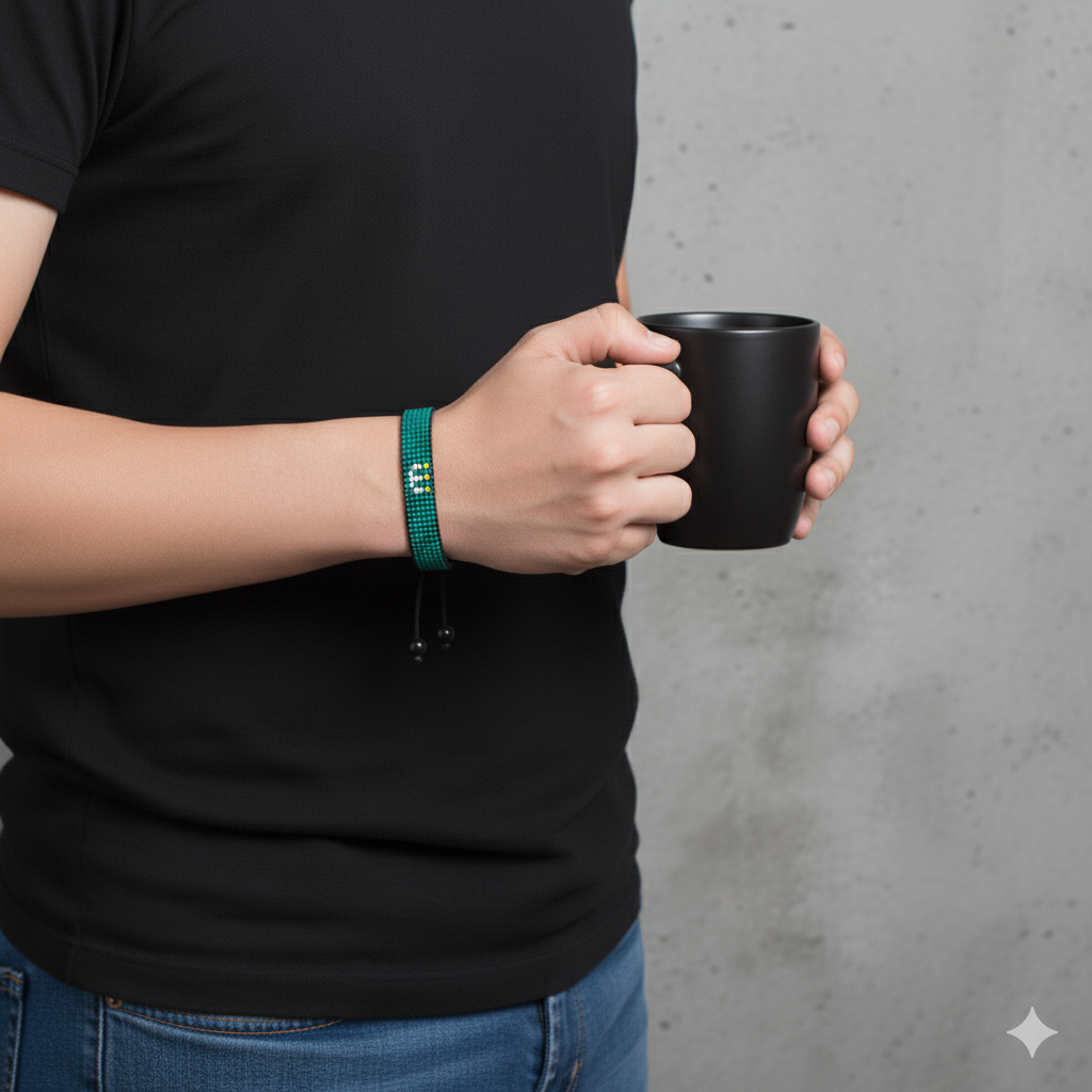 Macao Flag Bracelet: Handmade Adjustable Unisex Boho Style Wristband