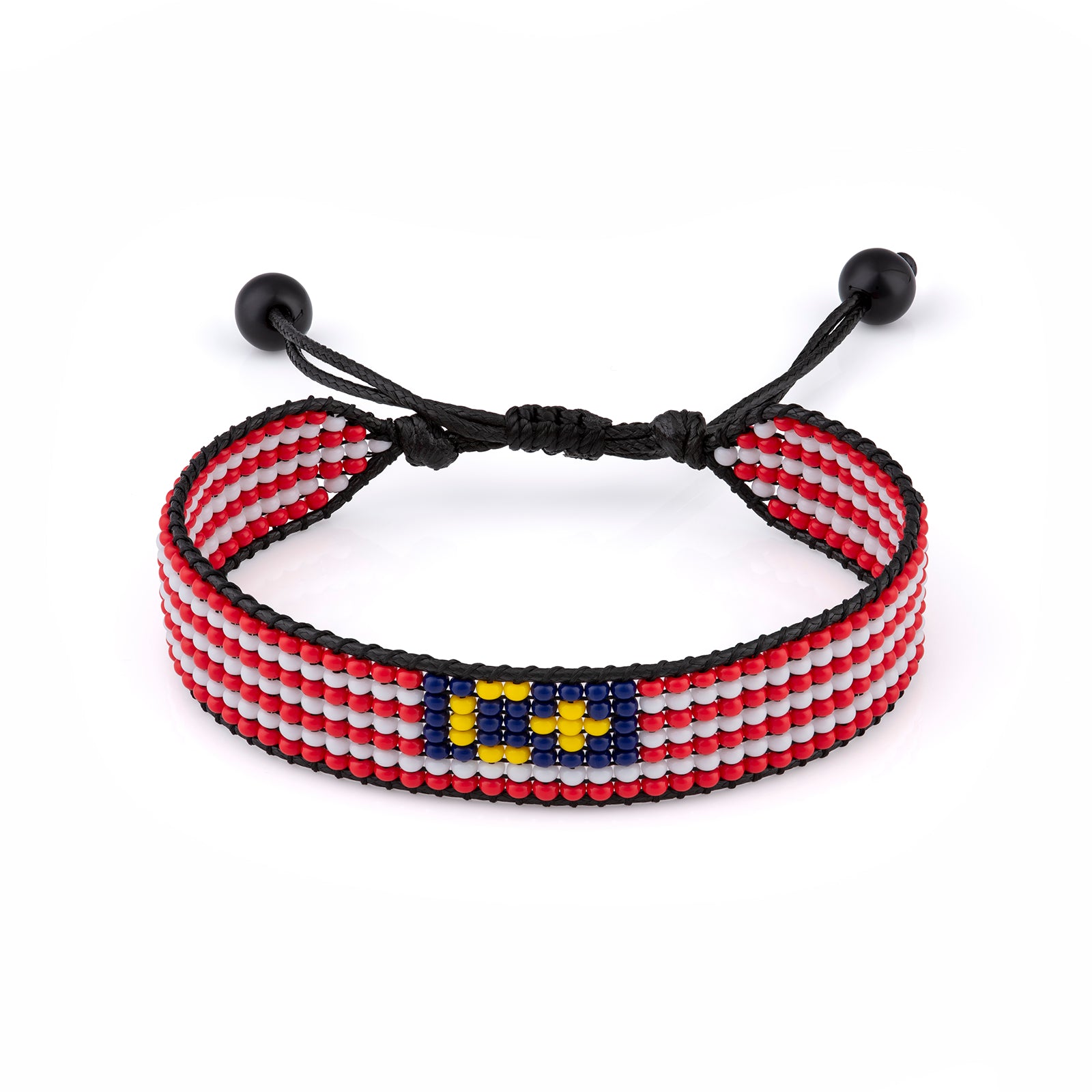 Malaysia Flag Bracelet: Handmade Adjustable, Unisex Boho Style Bracelet