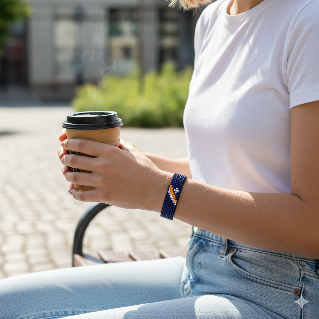 Marshall Islands Flag Bracelet: Handmade Adjustable, Boho Style Wristband