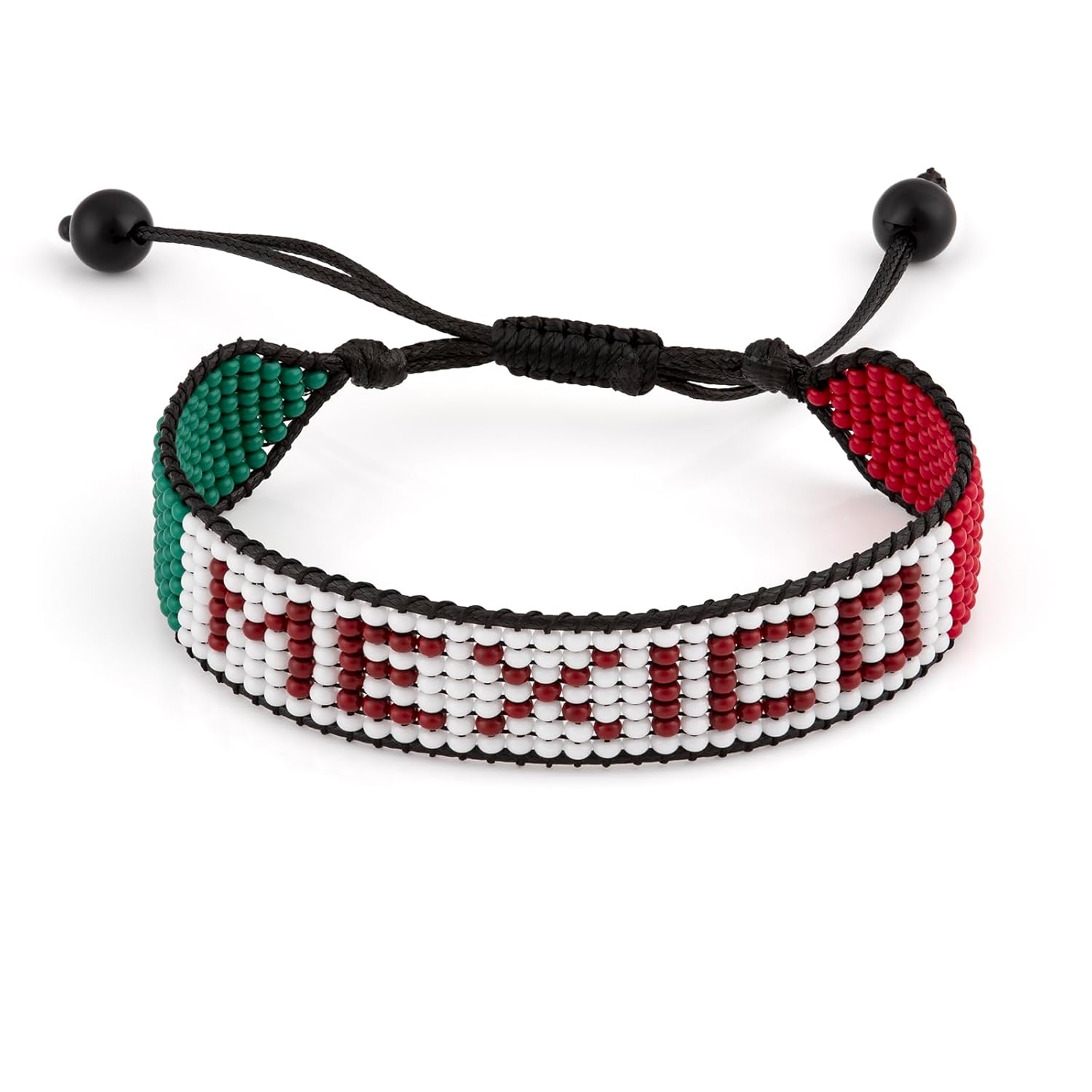 Mexico Beaded Bracelet – Handmade Adjustable Flag Bracelet with Team Name – World Cup 2026 Inspired Soccer Fan Jewelry – Durable & Unisex