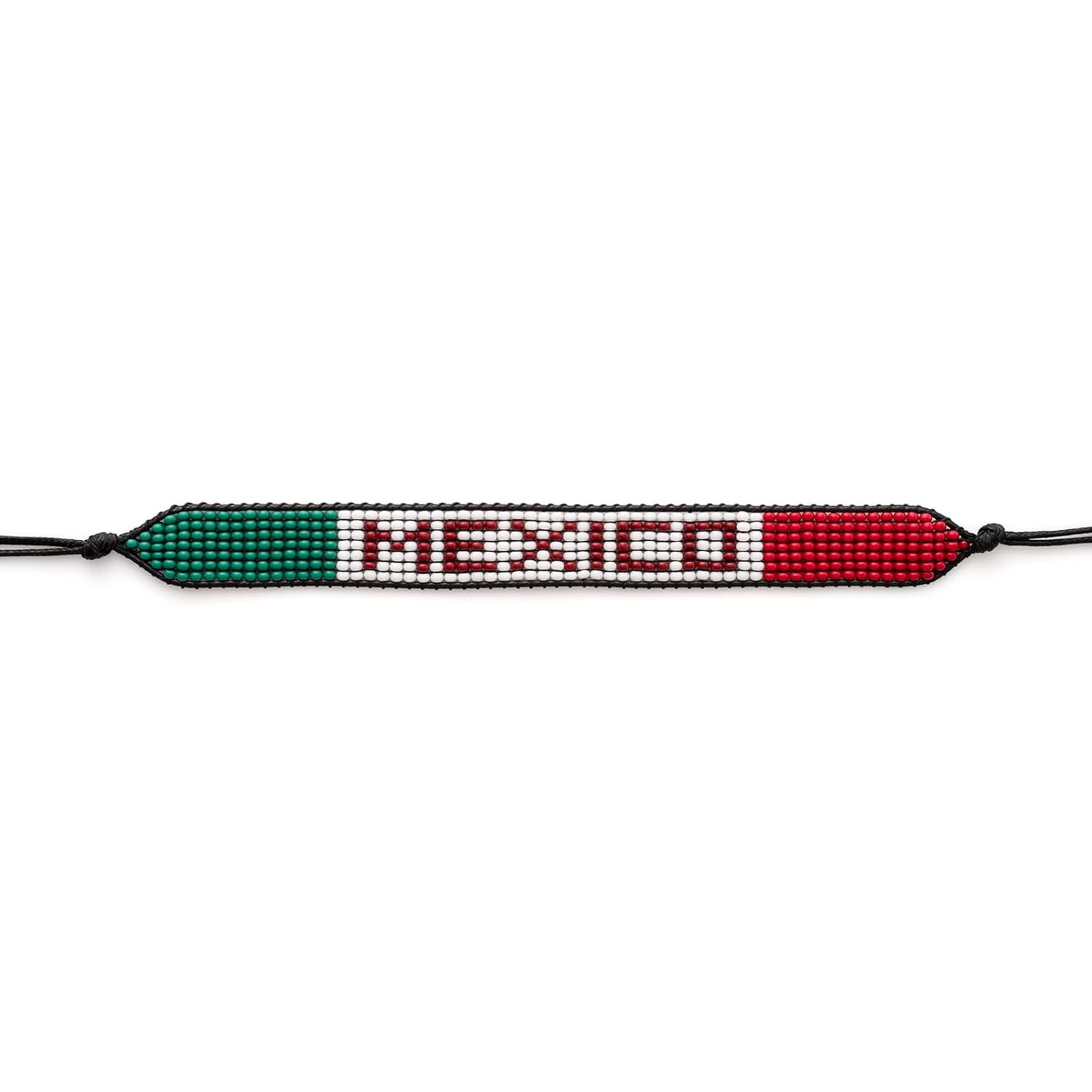 Mexico Beaded Bracelet – Handmade Adjustable Flag Bracelet with Team Name – World Cup 2026 Inspired Soccer Fan Jewelry – Durable & Unisex