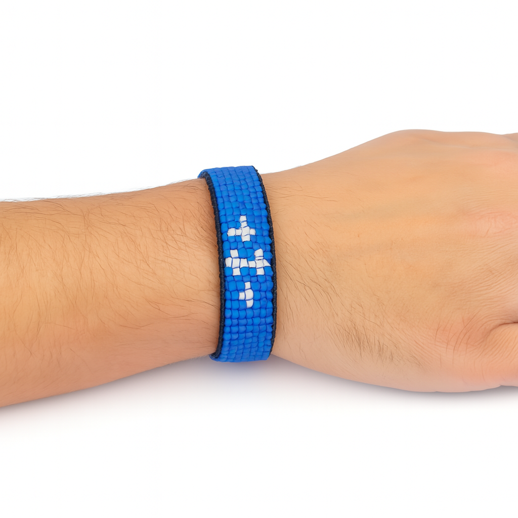 Micronesia Fed. Sts. Flag Bracelet: Adjustable Handmade Boho Style Rope Bracelet for Women & Men