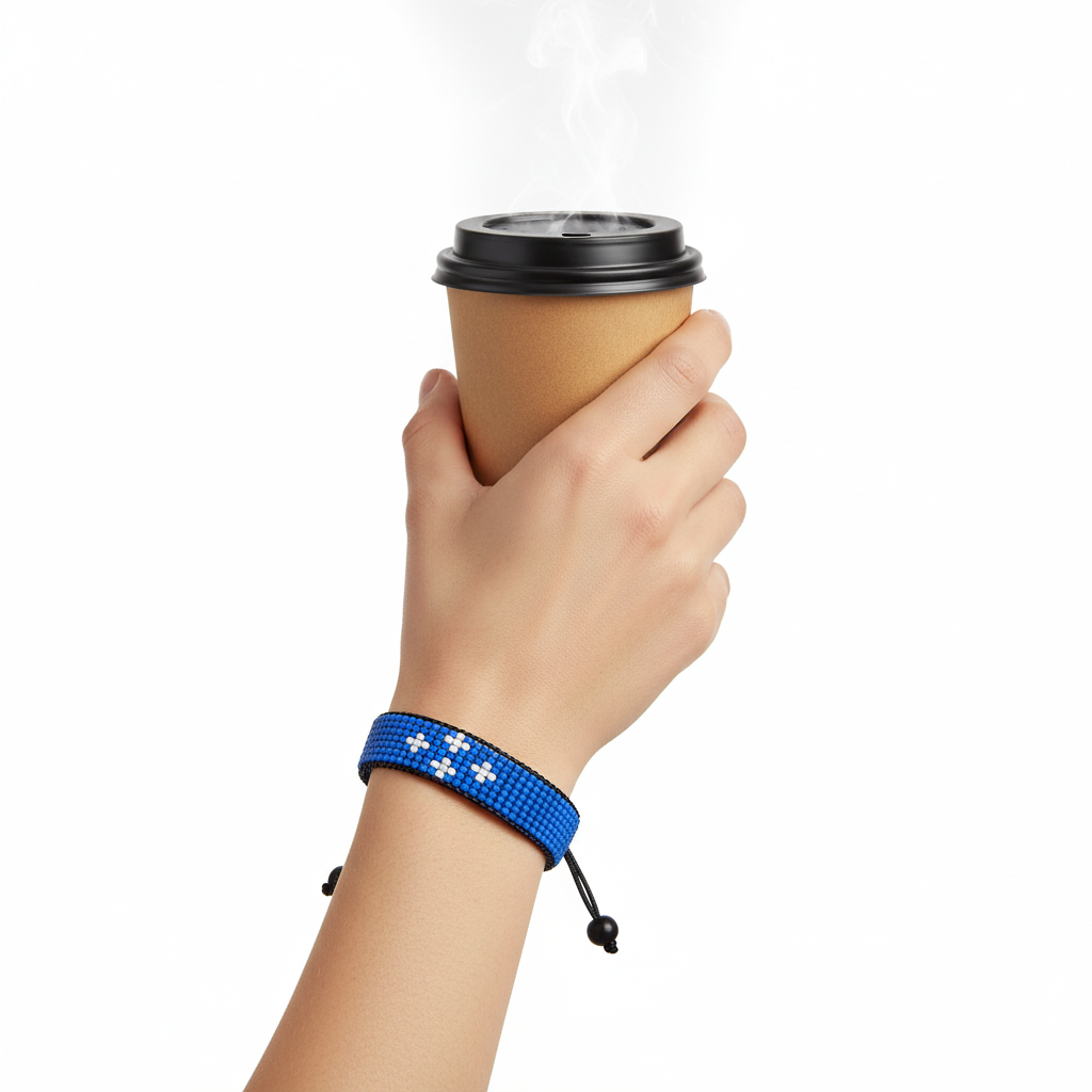 Micronesia Fed. Sts. Flag Bracelet: Adjustable Handmade Boho Style Rope Bracelet for Women & Men