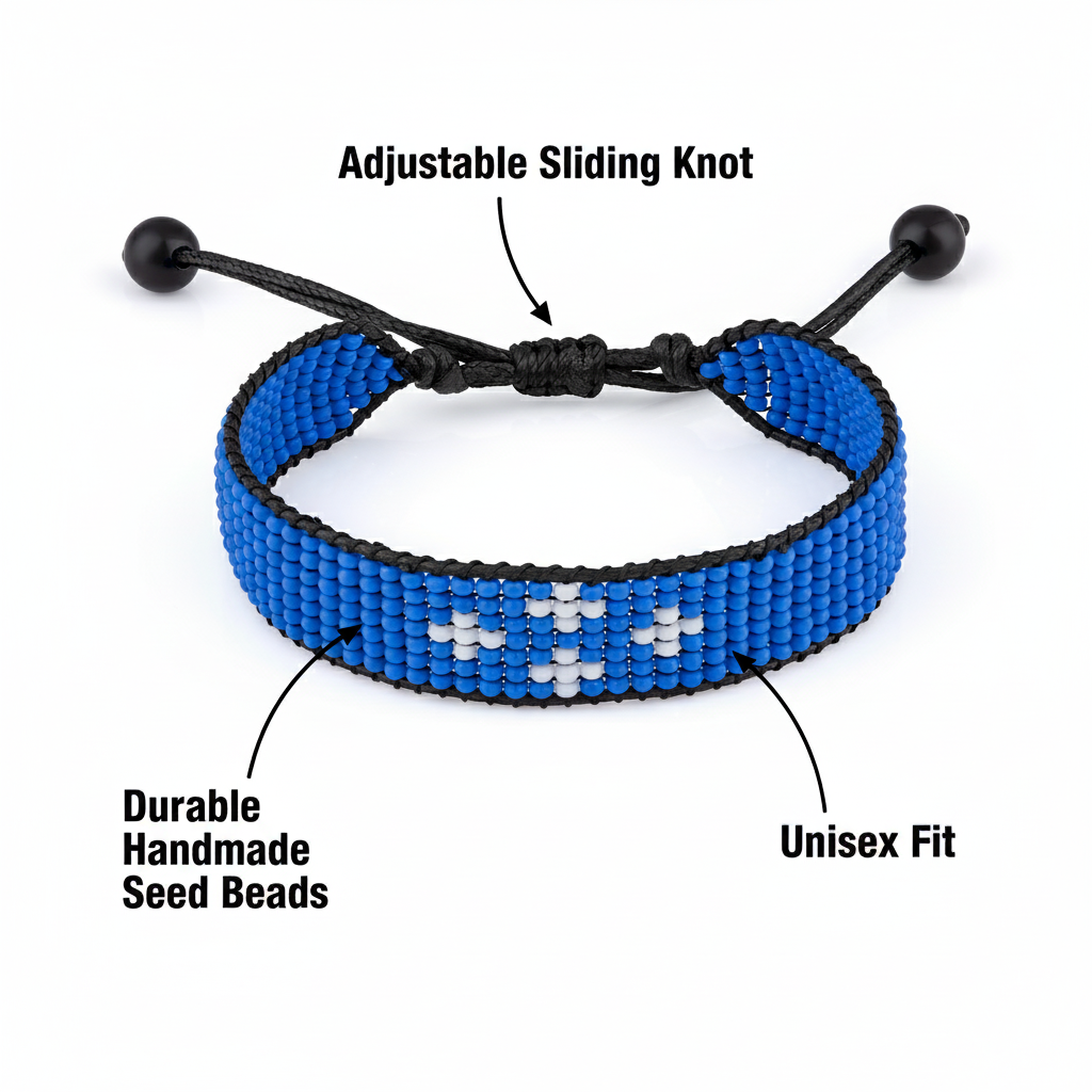 Micronesia Fed. Sts. Flag Bracelet: Adjustable Handmade Boho Style Rope Bracelet for Women & Men