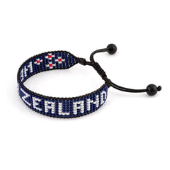 New Zealand Beaded Bracelet – Handmade Adjustable Flag Bracelet with Team Name – World Cup 2026 Inspired Soccer Fan Jewelry – Durable & Unisex