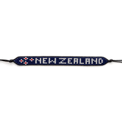 New Zealand Beaded Bracelet – Handmade Adjustable Flag Bracelet with Team Name – World Cup 2026 Inspired Soccer Fan Jewelry – Durable & Unisex