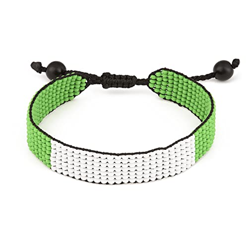 Nigeria Flag Bracelet: Handmade, Adjustable Beaded Boho-Style Bracelet with Patriotic Design