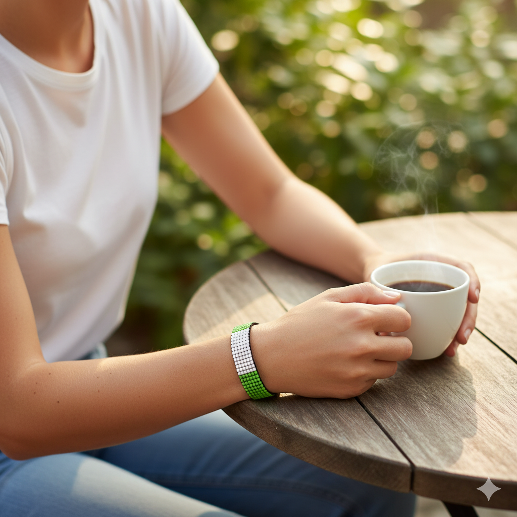 Nigeria Flag Bracelet: Handmade, Adjustable Beaded Boho-Style Bracelet with Patriotic Design