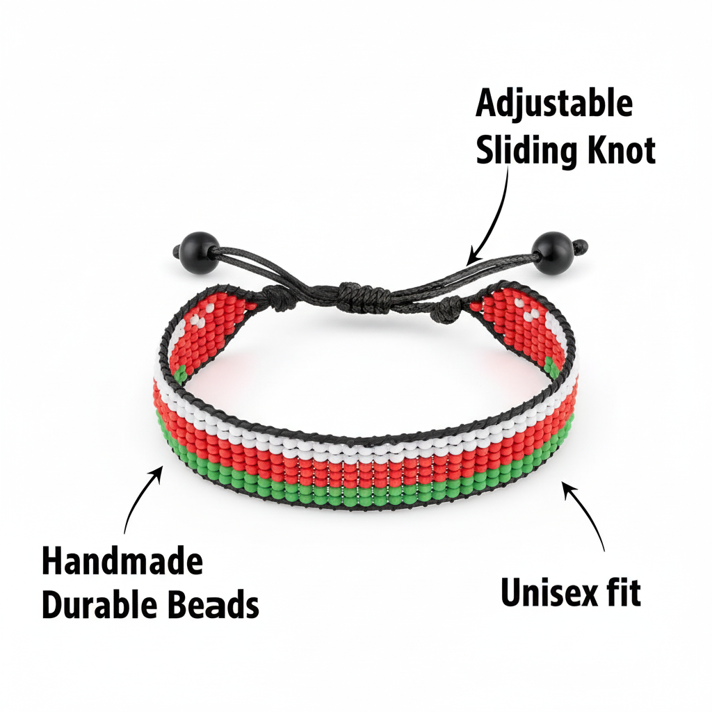 Oman Handcrafted Adjustable Arab Countries Flag Bracelets Collection